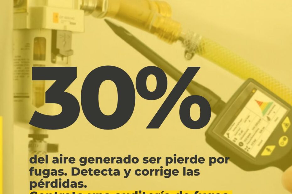 Hasta un 30% del aire comprimido pueden ser fugas.